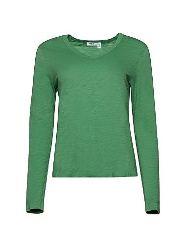 Лонгслив из 100% хлопка с V-образным вырезом и удобной посадкой Wilt, произведённый в США 11014940