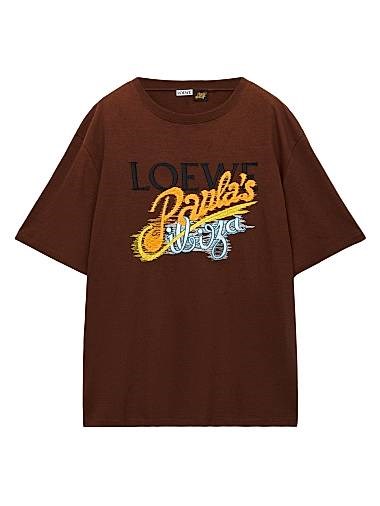 Футболка LOEWE x Paula',s Ibiza с вышивкой логотипа, свободного кроя, 90.9% хлопок, с витым воротником 11010164