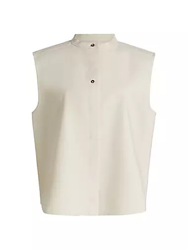 Блуза без рукавов Lino от LOULOU DE SAISON с бортовым воротником из 55% переработанного хлопка 11024695