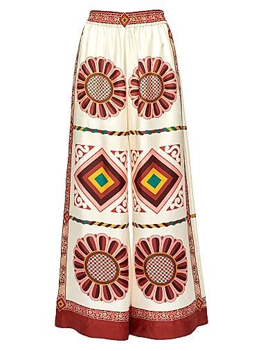 Брюки-палаццо La Double J из шёлкового твила с эластичной талией и принтом, изготовленные в Италии 11018962