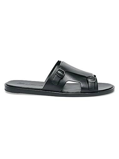 Сандалии Santoni Erik из мягкой кожи с двойной пряжкой и резиновой подошвой 11025166