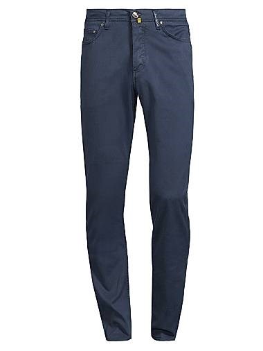 Брюки Slim-Straight из смеси хлопка Sartorio Napoli с 5 карманами и классической застежкой, Италия 11010606