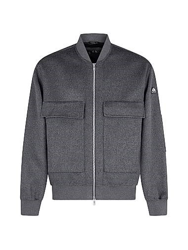 Бомбер Moose Knuckles из шерсти и кашемира с длинными рукавами и двойной молнией Alder 11012610