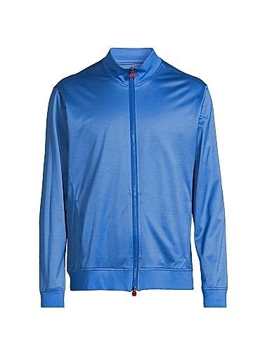 Хлопковая куртка Kiton Swim с стоячим воротником, длинными рукавами и боковыми карманами 11019056