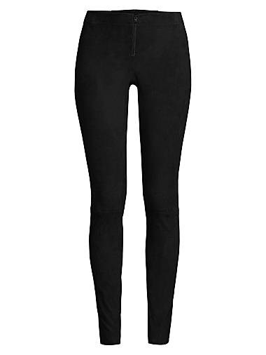 Замшевые леггинсы Alice + Olivia с эффектом рокерского шика, высотой талии 20 см и длиной внутреннего шва 76 см 11019540