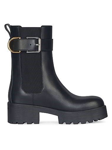 Ботинки Chelsea Givenchy Voyou из гладкой телячьей кожи с массивными пряжками и эластичными боковыми вставками 11017859