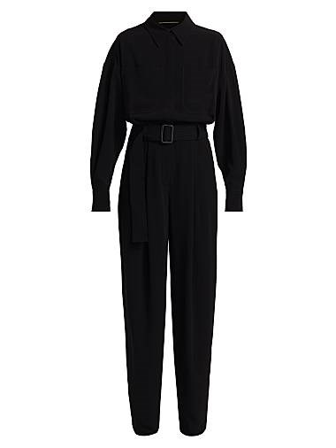 Комбинезон Reiss Atelier Rochelle с кожаными вставками, поясом и длинными рукавами 11021298