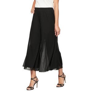 Укороченные широкие брюки Alex Evenings с кружевными сетчатыми вставками, шаговый шов 49 см 10043344