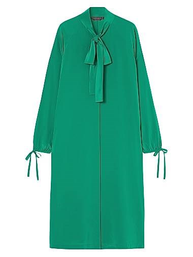 Шелковое креповое платье Norel с длинными рукавами и завязками от Marina Rinaldi 11026631