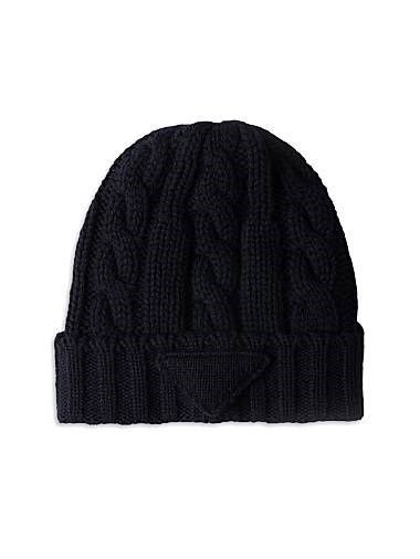 Prada Кашемировая шапка с вязаным узором, 100% кашемир, универсальная модель 11020954