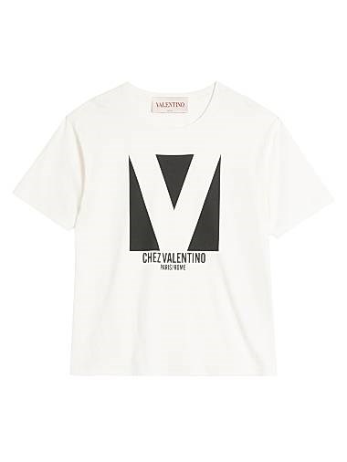 Valentino Garavani Хлопковая футболка Valentino с принтом Chez Valentino, стандартный крой, 100% хлопок 11025593