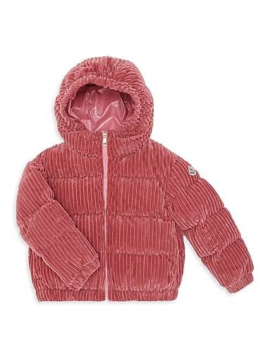 Moncler Куртка Arline с коротким рукавом из мягкого кордюра, наполненная гусиным пухом и с капюшоном 11020881