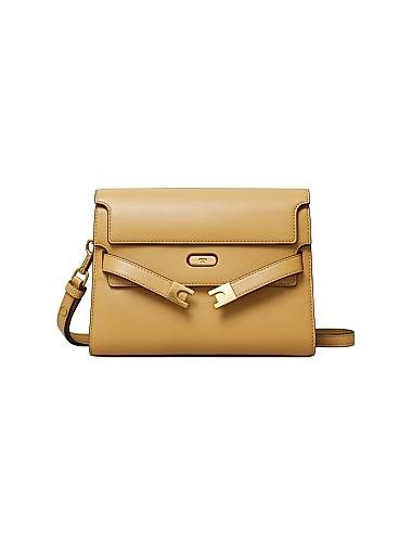 Tory Burch Кожаная сумка через плечо Lee Radziwill с логотипом, маленькая, с одним внутренним карманом 11023552