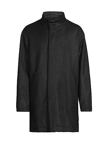 Пальто парка из шерсти с капюшоном от Emporio Armani, съёмный капюшон, 100% шерсть 11018906