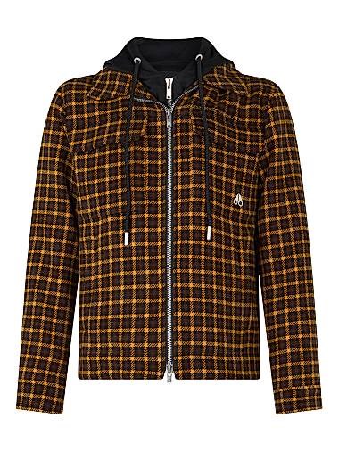 Куртка-рубашка Moose Knuckles Snowdon с капюшоном, в клетку, 70% шерсть, 30% полиэстер 11012738