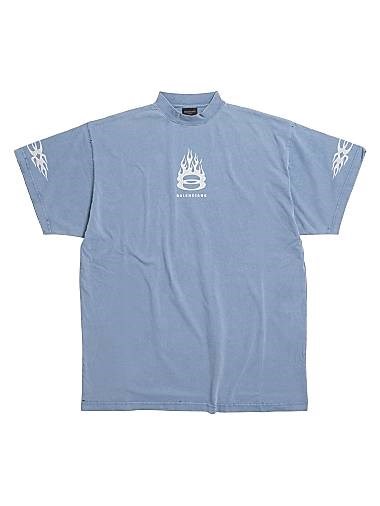 Оверсайз футболка Burning Unity от Balenciaga из винтажного хлопка с короткими рукавами и принтом, изготовленная в Португалии 11016800