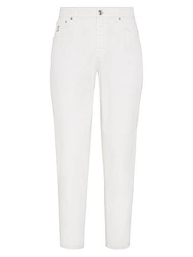 Итальянские брюки с пятью карманами из хлопкового габардина пима от Brunello Cucinelli, 97% хлопок 11028508