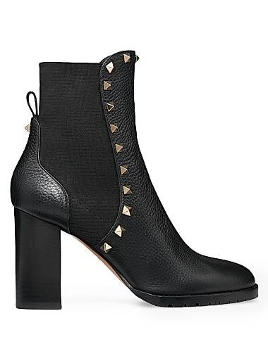 Кожаные ботильоны Valentino Garavani Rockstud с заклепками и каблуком 80 мм 11030366