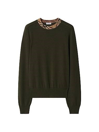 Свитер Burberry из лёгкой шерсти с узором, круглым вырезом и длинными рукавами, произведённый в Италии 11012301