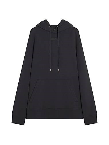 Худи Lanvin свободного кроя из хлопка с детальной отделкой, капюшон на шнурке и карманом-кенгуру, производство Португалия 11023635