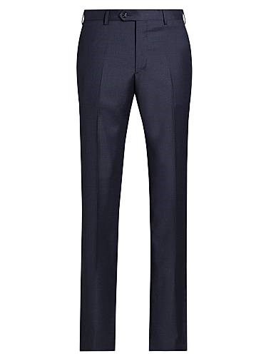 Светло-серые шерстяные брюки Giorgio Armani с зауженным силуэтом и широким поясом, производство Италия 11018016