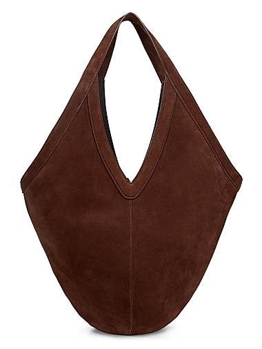 Mansur Gavriel Легкая и вместительная замшевая сумка-хобо Soft M с двумя ручками, Италия 11019831