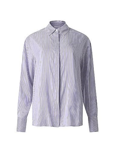 Шелковая полосатая рубашка Chika от Altuzarra с длинными рукавами и спрятанной застежкой 11028674