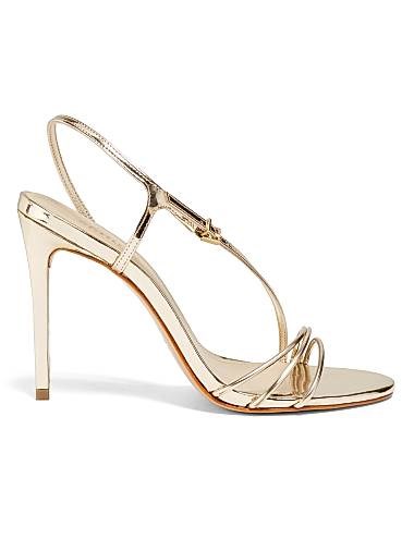 Металлические кожаные сандалии Schutz Inez 100MM с комфортной стелькой и открытым носком 11026446
