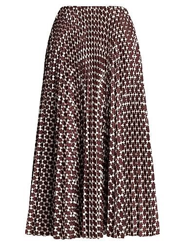 COLLECTION Ralph Lauren Миди-юбка Trivelas из тафты с плиссировкой и эластичным поясом, 100% полиэстер, сделано в Италии 11011925