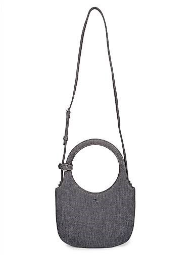 Courreges Сумка из денима через плечо с двумя ручками, регулируемым ремнем, молнией и внутренним карманом 11027690