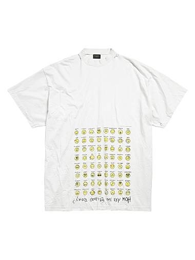 Футболка Balenciaga Oversized «Как дела сегодня?» из 100% хлопка, винтажный джерси, с эффектом потертости 11024320