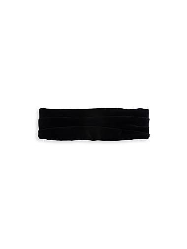 Prada Элегантная велюровая повязка на голову с эмалированным металлическим треугольным логотипом, 100% хлопок, сделана в Италии 11024389