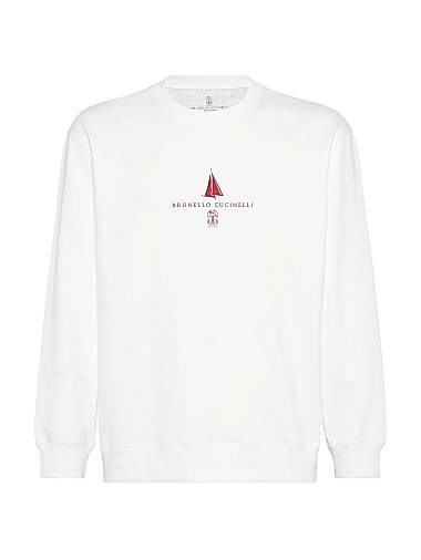 Технологичное хлопковое худи с принтом от Brunello Cucinelli, Италия, 95% хлопок 11013939
