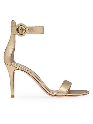 Металлические кожаные сандалии Portofino 85MM с открытым носком и застежкой-пряжкой от Gianvito Rossi 11020817