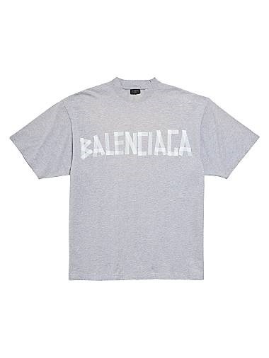 Унисекс футболка Balenciaga New Tape Type TR среднего кроя, винтажный джерси, эффект выцветания 11021569