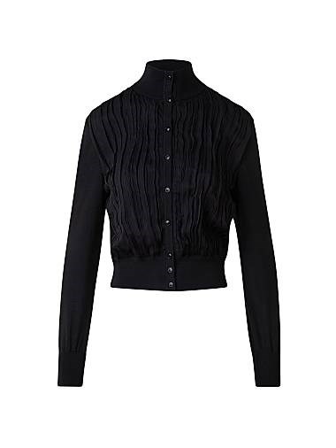 Кардиган Akris из смеси шерсти высшего качества и шелка с текстурным шифоном и стойкой 11012956