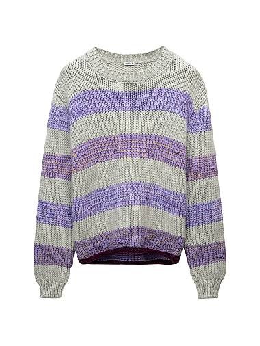 Loewe Лоэве полосатый свитер с круглым вырезом из шерстяной смеси, 91% шерсти, длинные рукава, производство Италия 11024535