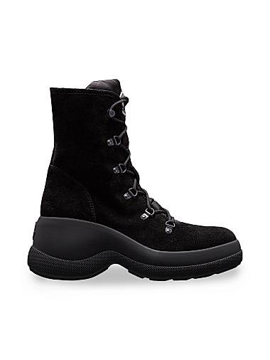 Треккинговые ботинки Moncler Resile из водоотталкивающей замши и нейлона с удобной шнуровкой 11016344