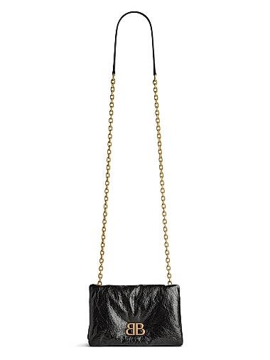 Balenciaga Сумка-кроссбоди Monaco Nano из мягкой овчины с цепочкой и магнитной застежкой 11008676