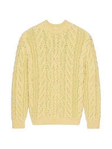 Givenchy Шерстяной увеличенный свитер с объемным cable-knit, длинными рукавами и вышивкой 4G, Италия 11026978