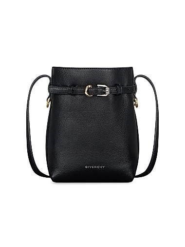 Givenchy Кожаная сумочка для телефона Voyou из переработанной телячьей кожи с регулируемым ремешком и велюровой подкладкой 11008525