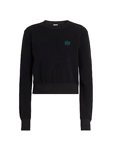 Свитер Anagram из мягкой итальянской шерсти от Loewe с длинными рукавами и вышитым логотипом на груди 11023801