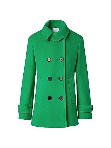 Шерстяное двубортное пальто Akris punto с контрастными кнопками и английским воротником 11011151