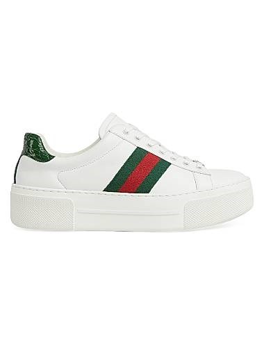 Кожаные низкие кеды Gucci Ace с круглым носом и шнуровкой, изготовленные в Италии 11009602