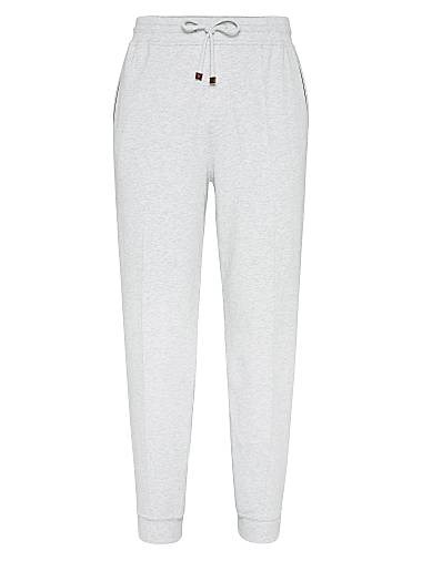 Классические брюки из технологичного хлопка Brunello Cucinelli с эластичными манжетами и деталями Crete 11029938