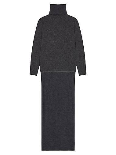 Кашемировый свитер Givenchy с длинным поясом и высоким воротником, Италия 11017826