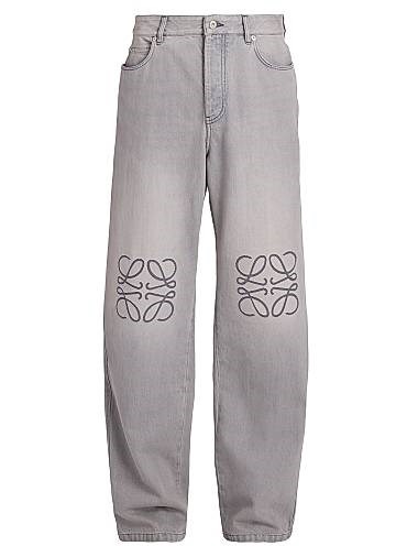 Джинсы Loewe с логотипом Anagram в стильном мешковатом крое, выполнены с пятью карманами, Италия 11009939