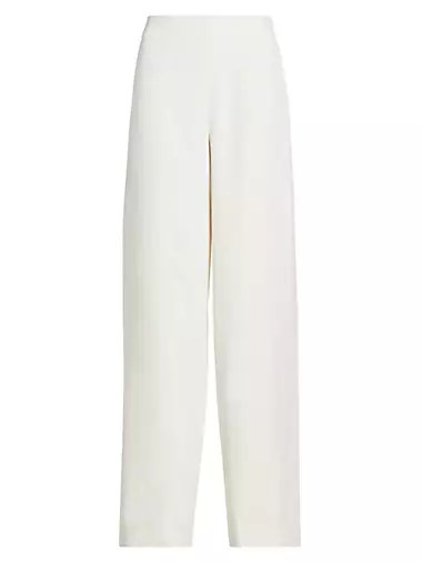 Штаны LOULOU DE SAISON из вискозы и шерсти с высокой талией и широкими штанинами, боковой молнией 11010119