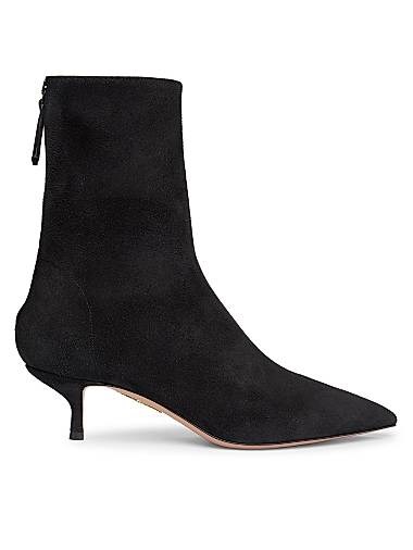 Замшевые ботильоны Aquazzura Montmartre с заостренным носком и каблуком 50 мм 11014650