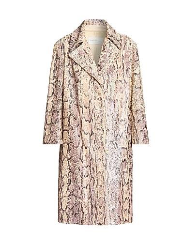 Dries Van Noten Ricca Sequined Snakeskin-Print Cotton Coat 11030730